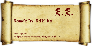Román Réka névjegykártya